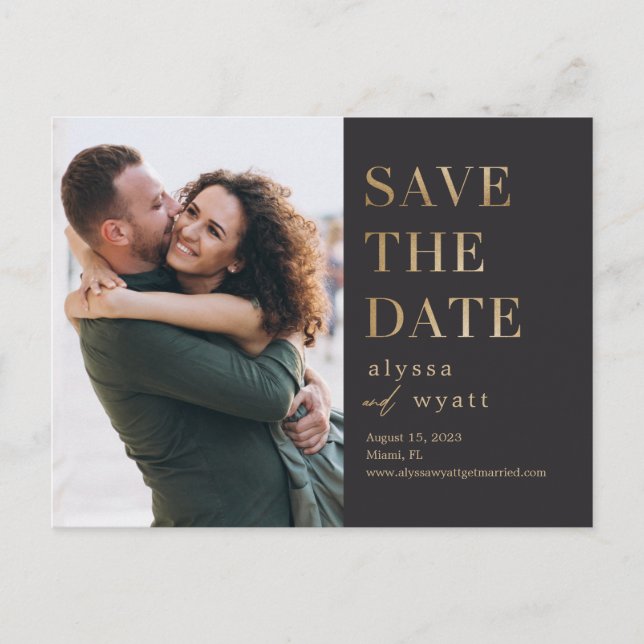 Lavish Glow EDITABLE FARBE Save the Date Postkarte (Vorderseite)