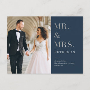 Lavish Glow Silver Wedding Ankündigung Postkarte