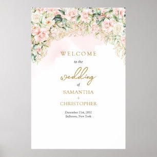Lavish light pink Rose Goldene Hochzeit Willkommen Poster