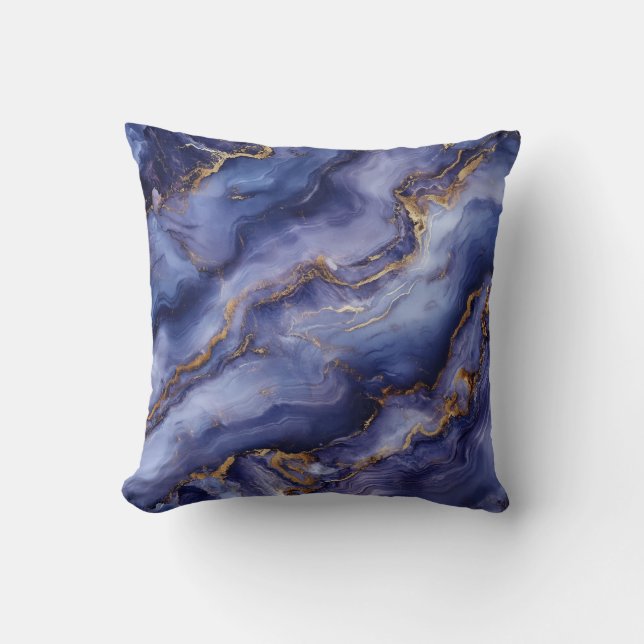 Lavish Lila and Gold Marmor Decorative Kissen (Vorderseite)