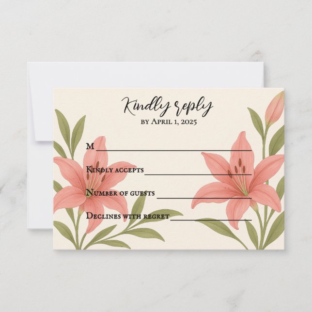 Lavish Lily RSVP Card (Vorderseite)
