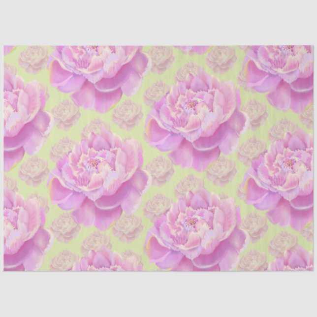 Lavish Peony auf hellgrün Seidenpapier (Vorderseite)