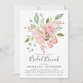 Lavish Pink Roses Bridal Brunch Einladung