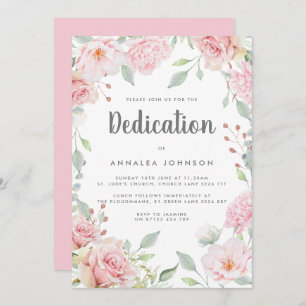 Lavish Pink Roses Dedication Einladung