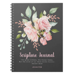 Lavish Pink Roses Personalisiert Scripting Journal Notizblock
