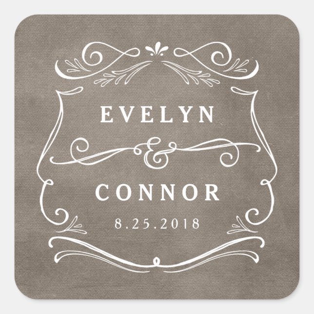 Lavish Scrolls Editable Color Wedding Sticker (Vorderseite)
