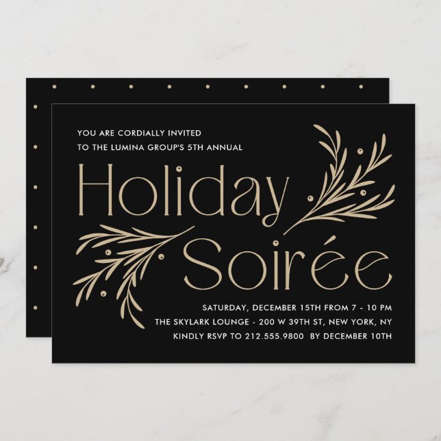 Lavish Soirée Editable Color Holiday Party Einladung (Vorne/Hinten)