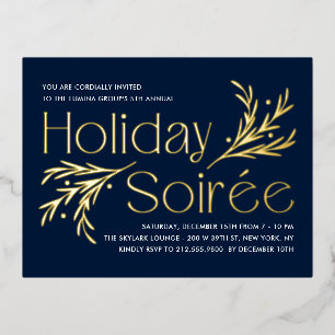 Lavish Soirée Foil Holiday Einladung Postkarte