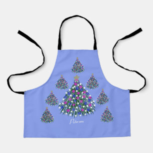 LavishishOn Blue Lila Pink White Christmas Tree Schürze