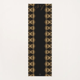 Lavishishon Monogram Black Piped Edging Yogamatte