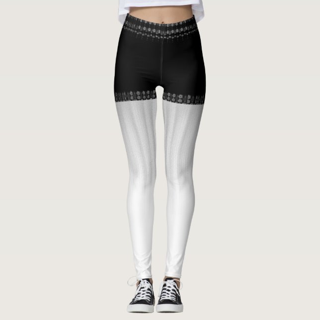 LavishishonOn Denim & Lace Shorts Black & White Leggings (Vorderseite)
