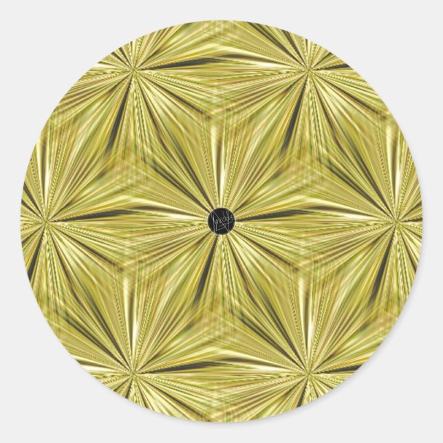 LavishishonOn Gold Diamond Cut Siegel Runder Aufkleber (Vorderseite)