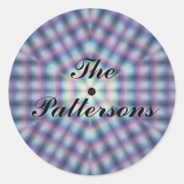 LavishishyOn Customizab Country Pink Blue Karierte Runder Aufkleber