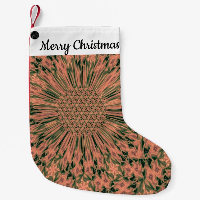 LavishishyOn Customizable Country Peach Green Bloo Kleiner Weihnachtsstrumpf (Vorderseite)