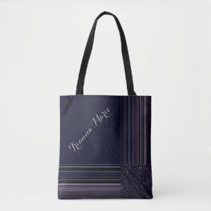 Lavishly On Monogram Elegant Blue Pum Pinstripe