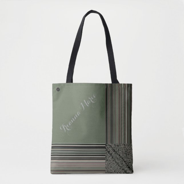 Lavishly On Monogram Elegant Sage Green Pinstripe (Vorderseite)