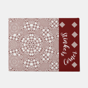 Lavishly On Stellar Gingham Red White Dog Cat Pet Fußmatte