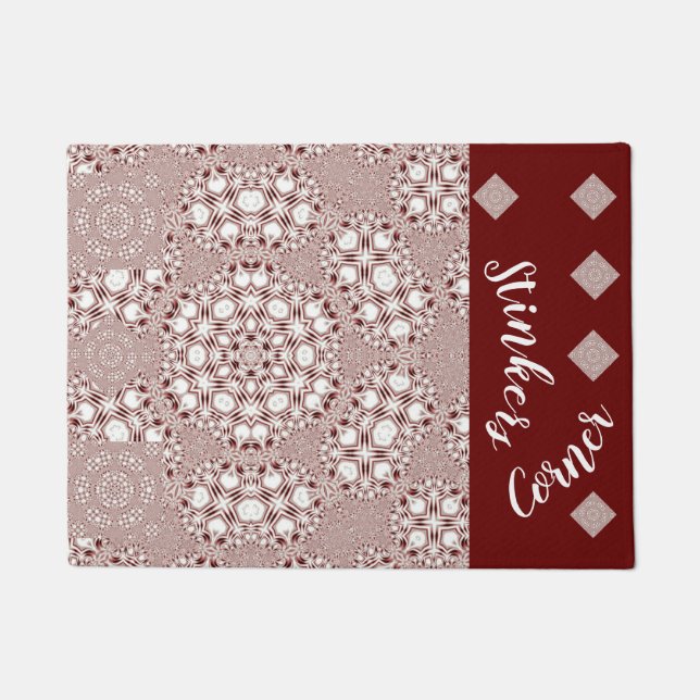 Lavishly On Stellar Gingham Red White Dog Cat Pet Fußmatte (Vorderseite)