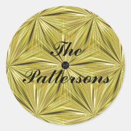 LavishyOn Customizable Gold Diamond Cut Siegel Runder Aufkleber