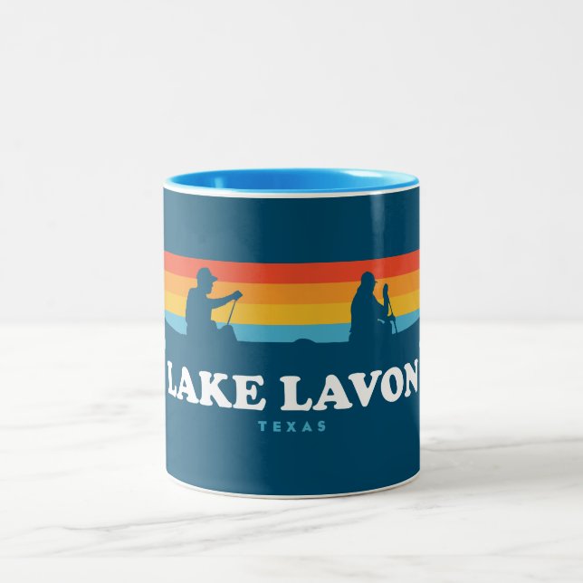 Lavon Texas Canoe Zweifarbige Tasse (Mittel)