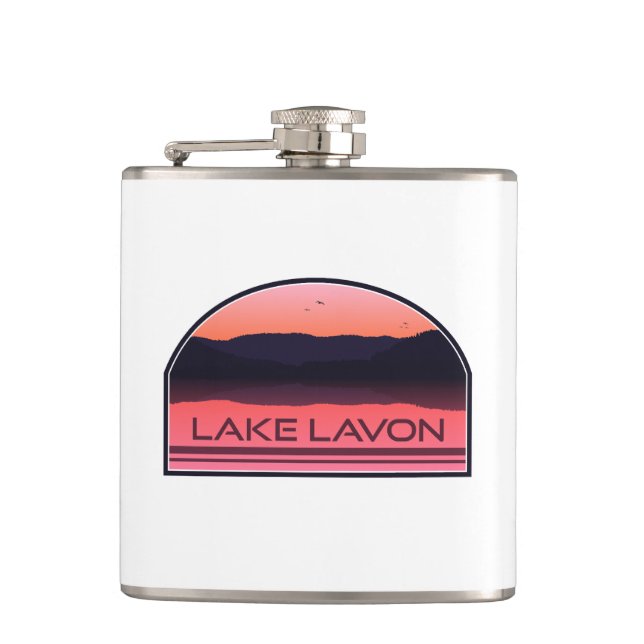 Lavon Texas Red Sunrise Lake Flachmann (Vorderseite)
