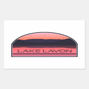 Lavon Texas Red Sunrise Lake Rechteckiger Aufkleber