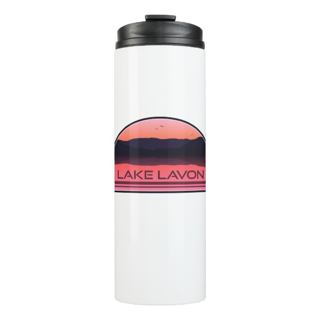 Lavon Texas Red Sunrise Lake Thermosbecher (Vorderseite)
