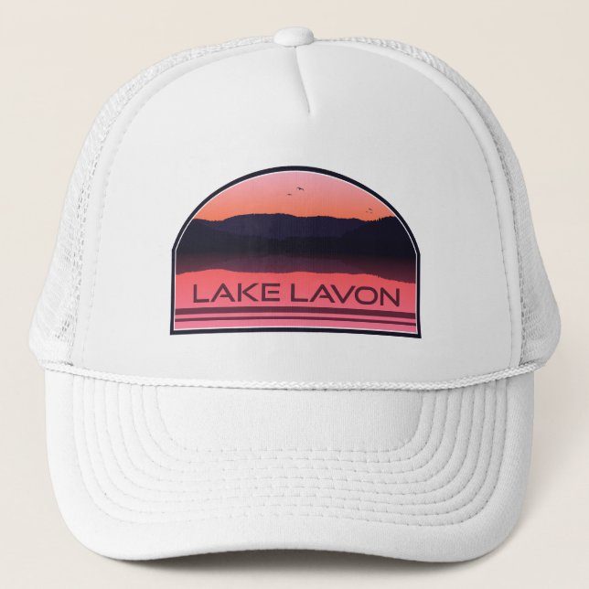 Lavon Texas Red Sunrise Lake Truckerkappe (Vorderseite)