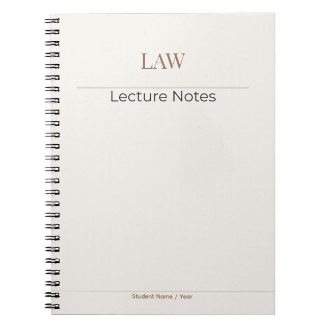 Law Notebook – Minimal Academic Edition Notizblock (Vorderseite)