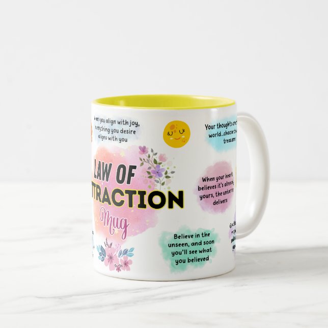 Law Of Attraction Mug Zweifarbige Tasse (VorderseiteRechts)