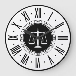 LAW OFFICE   Scales of Justice Große Wanduhr