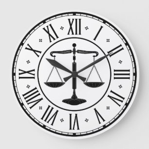LAW OFFICE   Scales of Justice Große Wanduhr