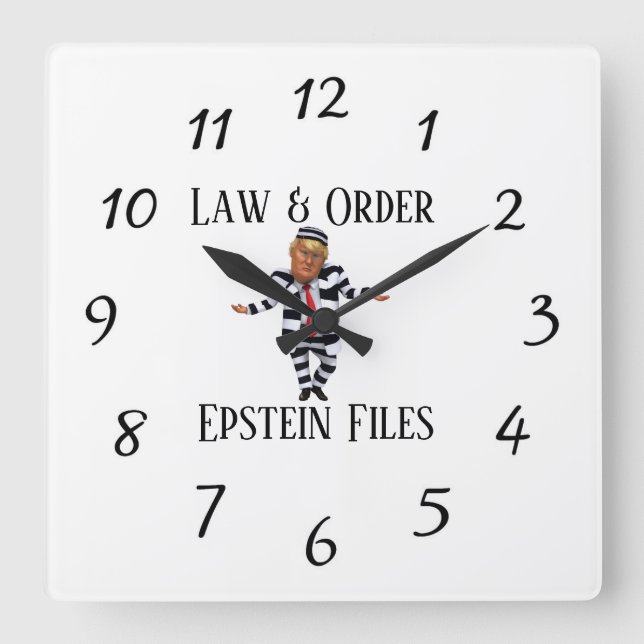 Law & Order-Uhr Quadratische Wanduhr (Vorderseite)