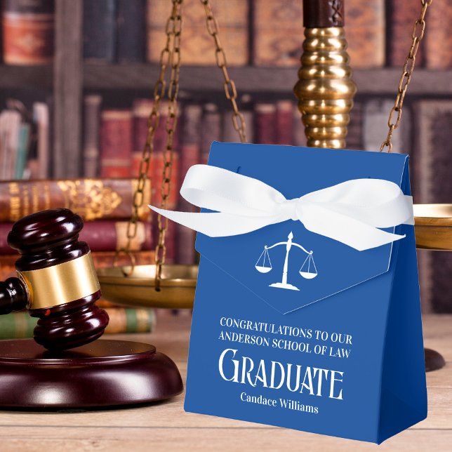 Law School Custom Blue White Graduation Party Geschenkschachtel (Von Creator hochgeladen)