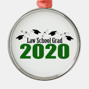 Law School Grad 2020 Karten und Diplome (grün) Ornament Aus Metall