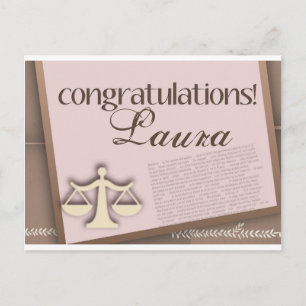 Law School Graduate Ankündigungspostkarte