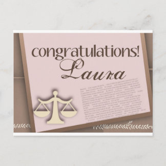 Law School Graduate Ankündigungspostkarte