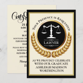 Law School Graduation Invitation Einladung