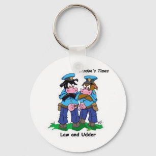 Law & Udder Funny Kuh Cartoon Geschenke, Sammlerst Schlüsselanhänger