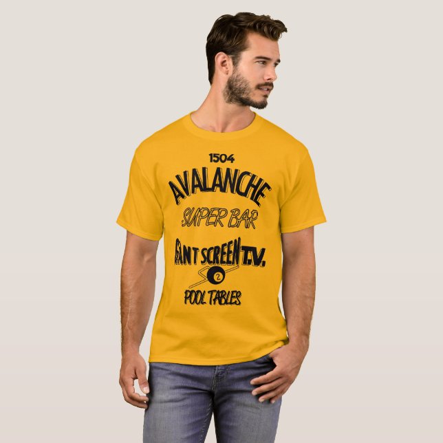 Lawinen-SuperBar Marquette - Blau auf GoldShirt T-Shirt (Vorne ganz)