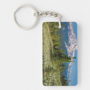 Lawinenlilien und Mount Rainier Schlüsselanhänger