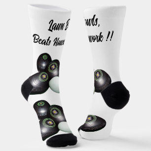 Lawn Bowls Beats Housework Funny, Crew Socken