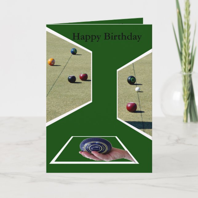 Lawn Bowls Dimension, Greetings Birthday Card. Karte (Vorderseite)