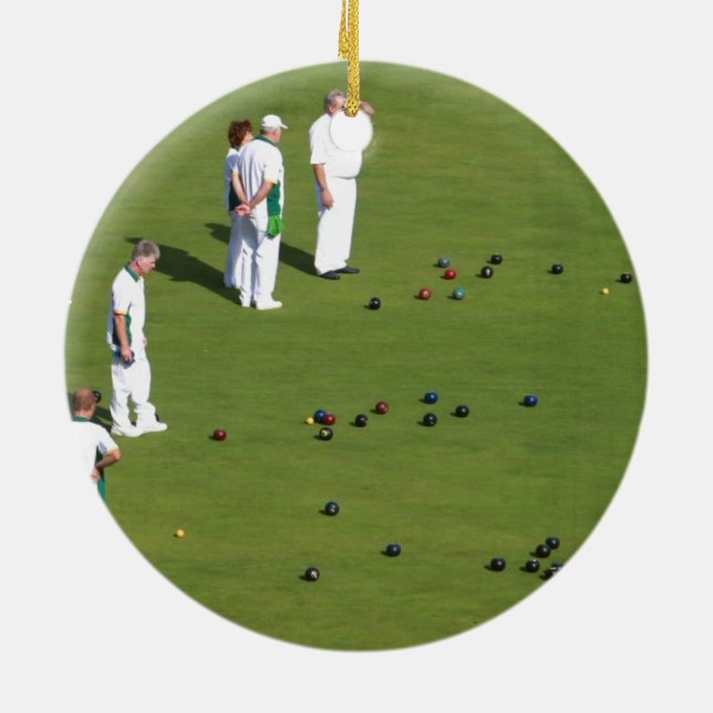 Lawn Bowls England Keramik Ornament (Hinten)