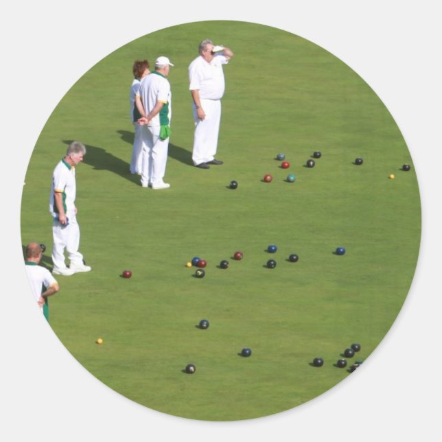 Lawn Bowls England Runder Aufkleber (Vorderseite)