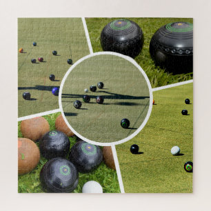 Lawn Bowls Five Picture Collage, Jigsaw Puzzle
