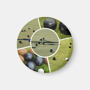 Lawn Bowls Five Picture Collage, Magnet