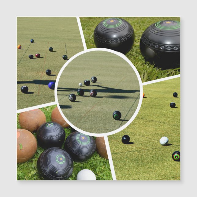 Lawn Bowls Five Picture Foto Collage, Magnet Card (Vorderseite)