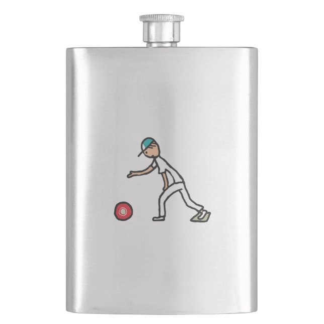 Lawn Bowls Flachmann (Vorderseite)