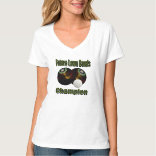 Lawn Bowls Future Champ, Ladys Vneck T-Shirt